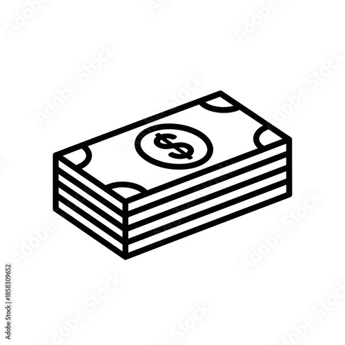 Stack of Dollar Bills Illustration for Financial and Economy Content