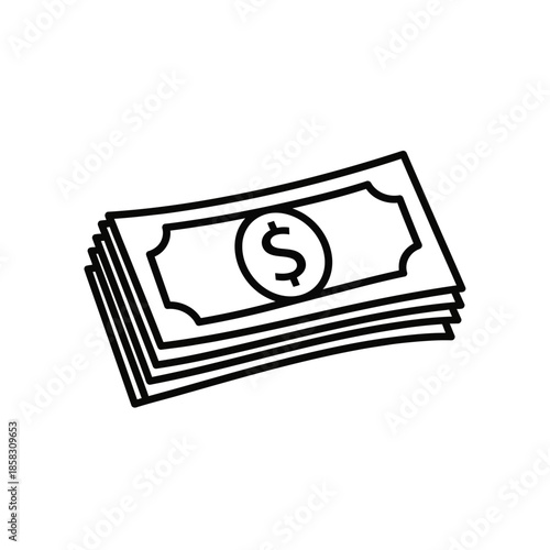 Stack of Dollar Bills Illustration for Financial or Money Related Content