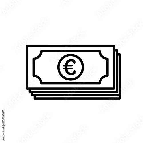 Stack of Euro Banknotes, Financial Currency and Money Economy Concept