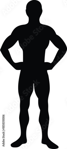 Silhouette of a confident man Vector