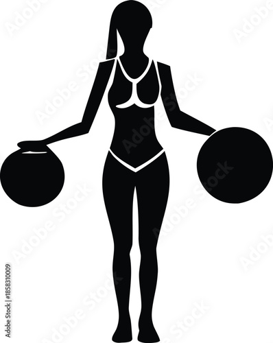 Woman lifting weights Vector
