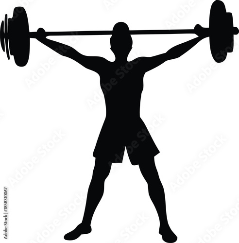 Athlete lifting weights Vector