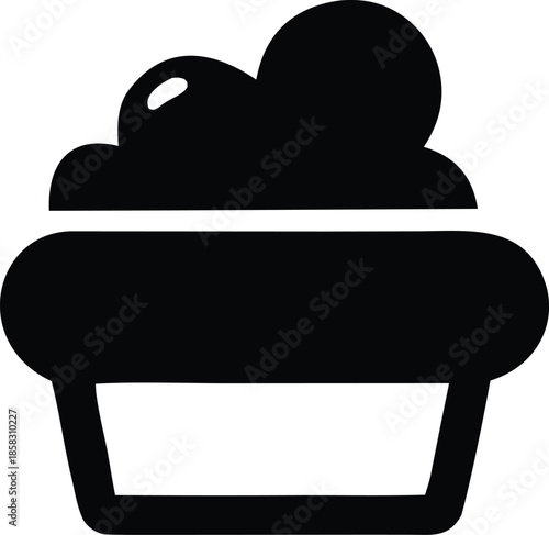 Delicious cupcake with frosting Vector