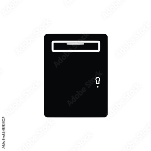 Bank Vault Safe Icon Set – Secure Storage Strongbox Silhouette Vector