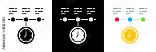 Timeline Icon Set Glyph vector Illustration 