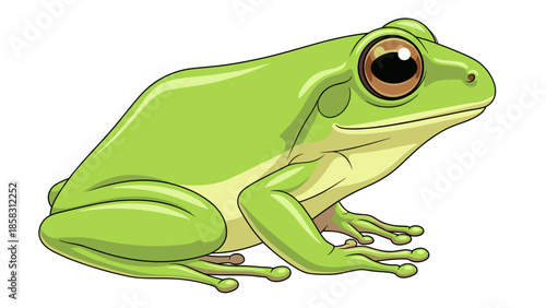 Cute Smiling Frog Cartoon Character Illustration for Kids and Nature Themes