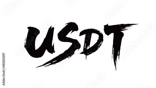 USDT矢量书法手写毛笔字
