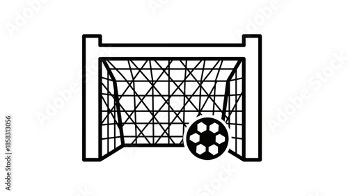 World cup football theme super simple flat icon of a soccer goal post