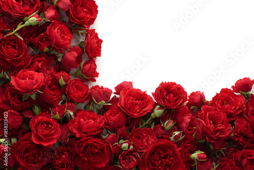 Wallpaper Mural Frame made of red roses. Isolated on white. Torontodigital.ca