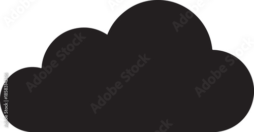 Simple black cloud icon on white background