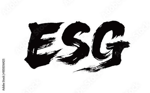 ESG矢量书法手写毛笔字
