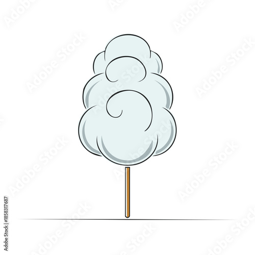 Whimsical Cotton Candy Delight Light Blue Sweet Treat on a Stick