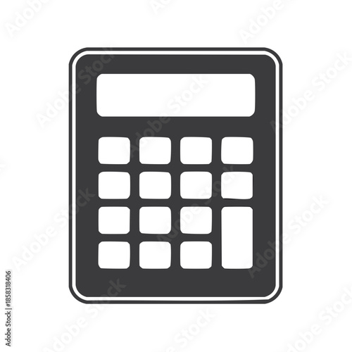 Calculator Icon with Keys for Financial Calculations and Accounting Processes in Graphic Design Projects, vector illustration