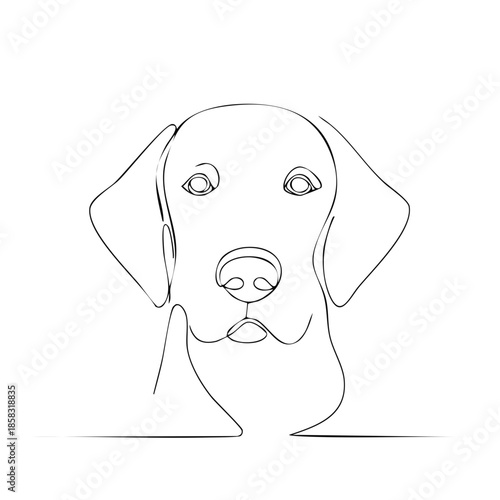 Elegant canine portrait simple line drawing captures dog breed character and essence in a contemporary minimal design