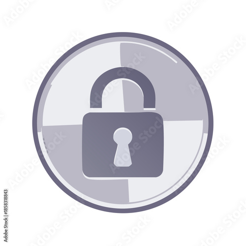 Free Download Padlock icon representing online security measures with a round frame surrounding a metallic looking lock face plate - GFXLoad