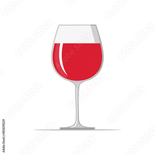 Elegant wine glass filled with rich red wine in a clean stylish setting wine tasting and celebration concept