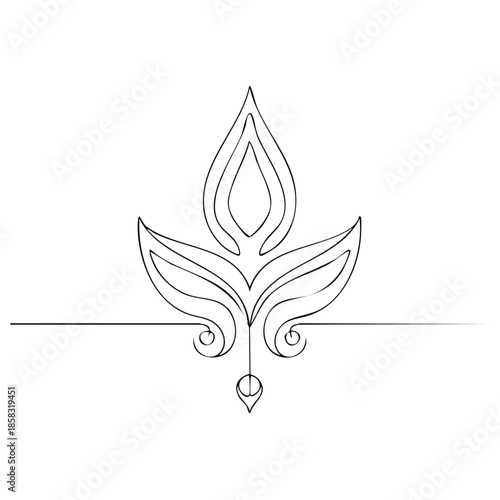 Minimalist linear graphic leaf drawing elegance nature inspired design decorative element natural form simplicity botanical