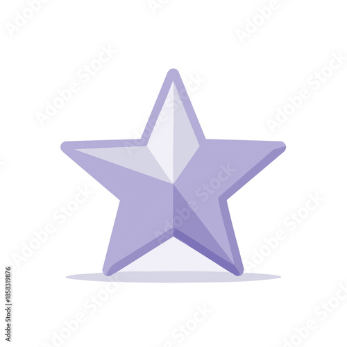 Single dimensional purple star. Isolated flat object. Award, decoration, success.