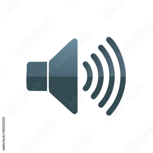 Sound Wave Icon: Illustration of Audio Signal Communication in Minimalist Style, Symbolizing Volume, Signal Strength and Broadcasting