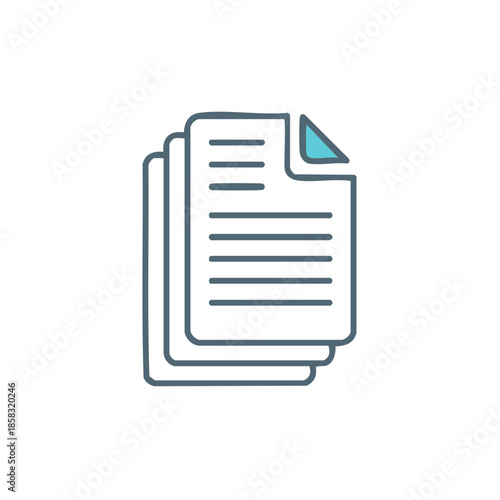 Stacked sheets of paper form a neat pile outlining documents pages records and forms vector design