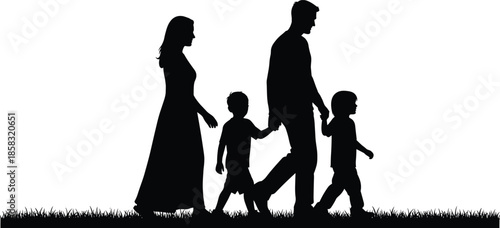 Silhouette of a father and daughter pointing fingers, parenting discipline and guidance concept, family conflict or teaching moment, isolated black vector illustration.
