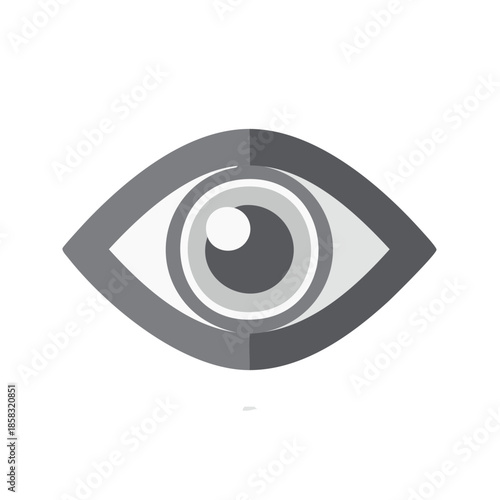 Eye Icon in Gray Flat Vector Design Ophthalmology Concept for Vision Healthcare Graphic Symbol