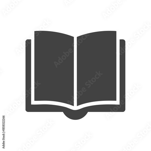 Open Book Silhouette: Reading, Knowledge, Learning, and Education Icon