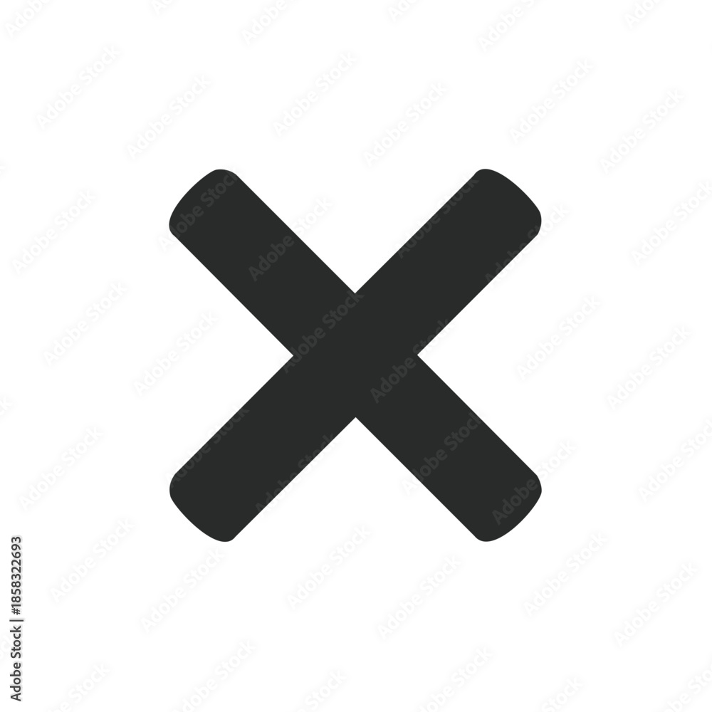 Obraz premium Dark Cross Sign Graphic Element - Simple Negative Symbol on Plain Background