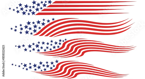 set of american flags