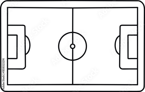 Football Pitch Line Art – Soccer Field Diagram with Goal Area