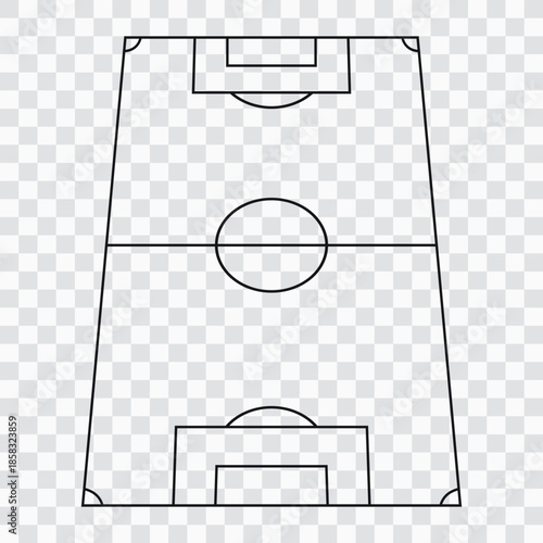Football Pitch Line Art – Soccer Field with Goal Area and Markings