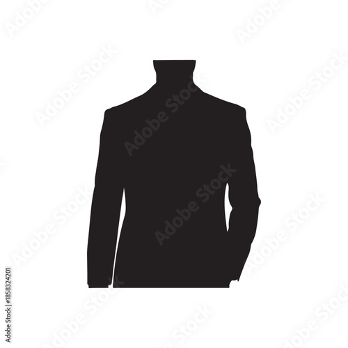 Men black blazer silhouette vector flat illustration design.
