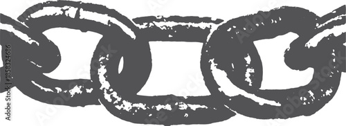 Black chain link set. Simple and flat vector illustration showcasing strength and durability in an industrial style.