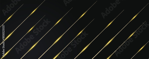 Abstract luxury background with golden lines on dark, modern black backdrop concept style. Illustration from vector about modern template deluxe design. eps10