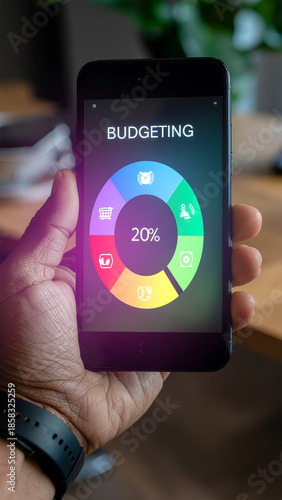 a phone displaying a colorful 