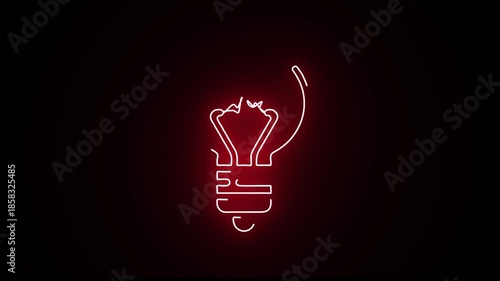 light bulb sewer line make draw effect motion video in dark background