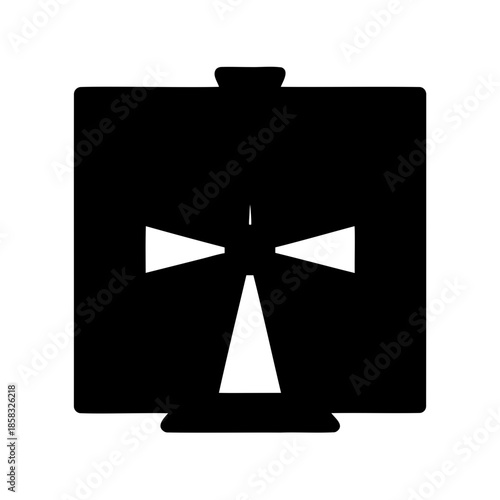 Simple black and white geometric design with a nautical flair to it