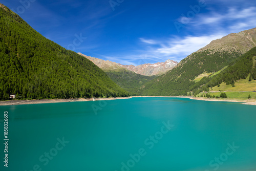 Blick über den Vernagt Stausee im Schnalstal, Südtirol