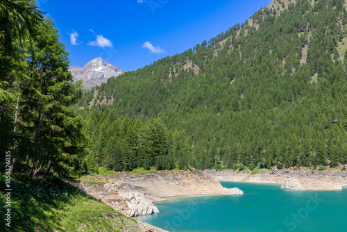 Blick über den Vernagt Stausee im Schnalstal, Südtirol
