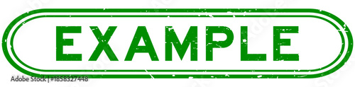 Grunge green example word rubber seal stamp on white background