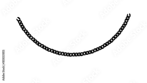 Curb Chain symbol, black isolated silhouette