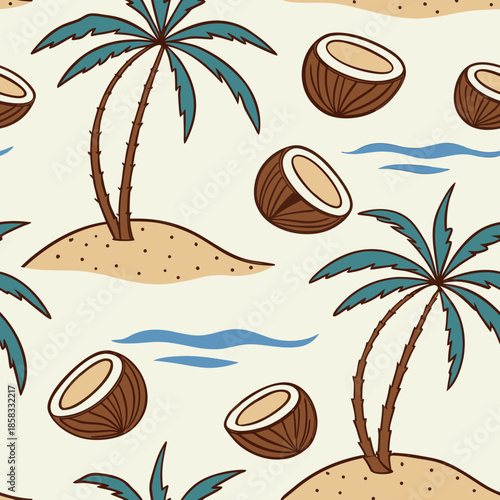 Tropical Coconut Drink Icon for Beach and Summer Branding