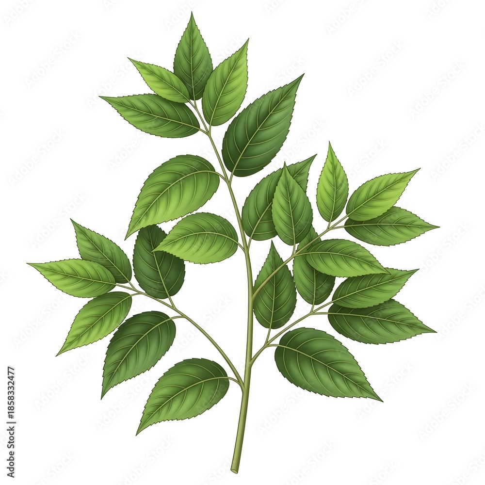 Fototapeta premium green leaves isolated on white