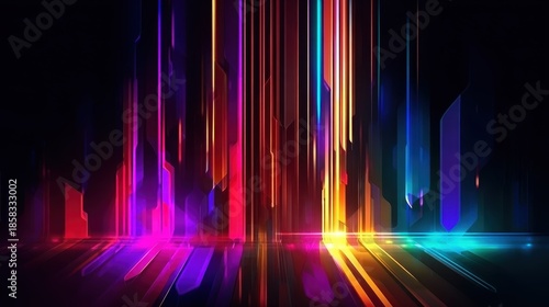 Cyberpunk style background featuring digital distortion and retro-futuristic elements, suitable for game design, movie posters, or alternative art.