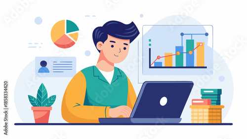 Analyzing data with enthusiasm Vector