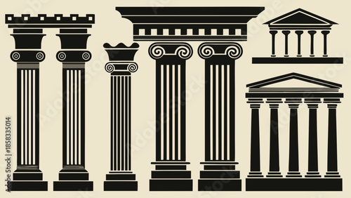 Classical greek and roman columns Vector