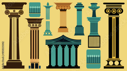 Collection of classical columns Vector