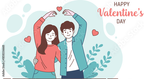 Valentine couple celebrating love together