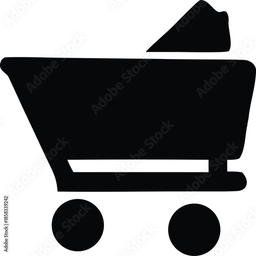 Shopping cart with item Vector