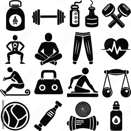 Fitness and health icons Vector